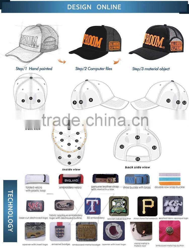 Wholesale 3D Embrossed sports cap Stitching serging caslon baseball cap