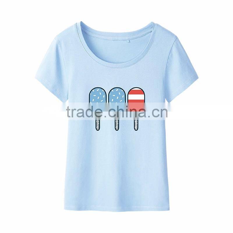 manufacturer china custom women's clothing cotton loose bluk t- shirt printer for sale