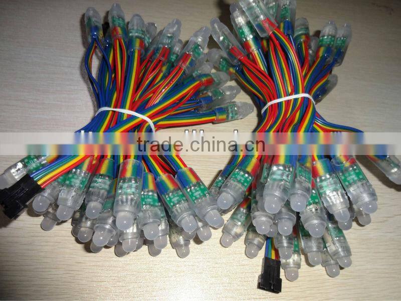 50pcs DC5V RGB dump color 12mm led string,IP68 rated