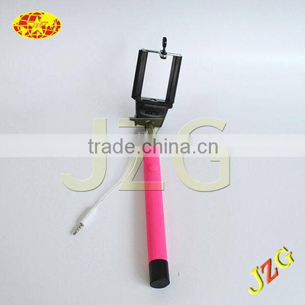 2015 hot products factory wholesale selfie stick for mobile phone camera extendable colorful selfie stick with cable