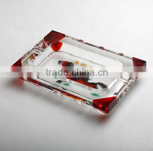 crystal ashtray 3D Laser Engraved Crystal Crafts (G-397)