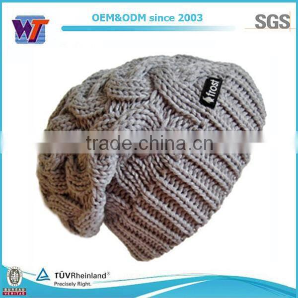 Black Cheap Wholesale Custom Pom Unisex Slouch Beanie Hat