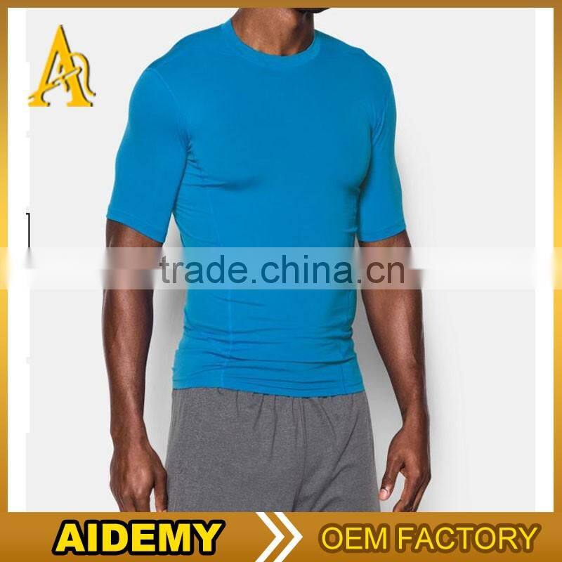 Mens Fitness 100% polyester wholesale blank t-shirts dry fit t shirt