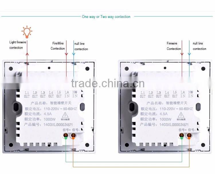 High Quality 3 gang smart glass screen touch switch