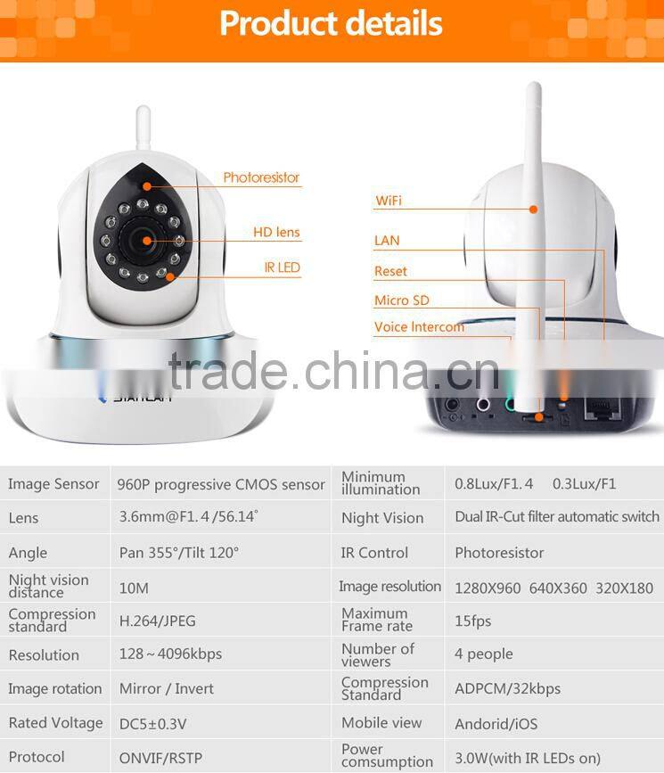 New Arrival VStarcam 960P resolution IR cut pan tilt Multi-language mobile APP night vision ip camera wifi
