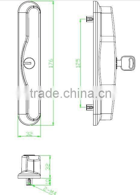 PWS PUWEI PVC Sliding Door Lock with pin/key Zinc alloy door lock with keys (For PVC or Aluminum alloy Sliding doors) 9.14.18032