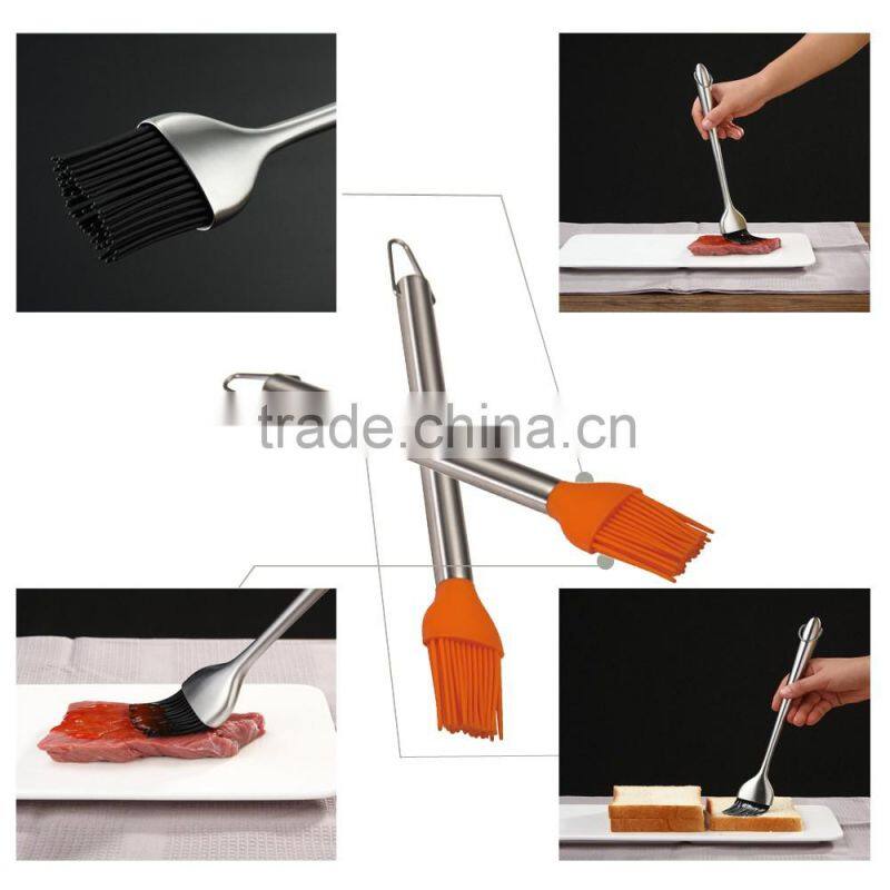 OEM Design alibaba express factory stainless steel handle silicone brush
