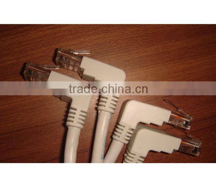 2ft CAT5e RJ45 Shielded 90 Degree Down to Straight FTP Ethernet LAN Cabl