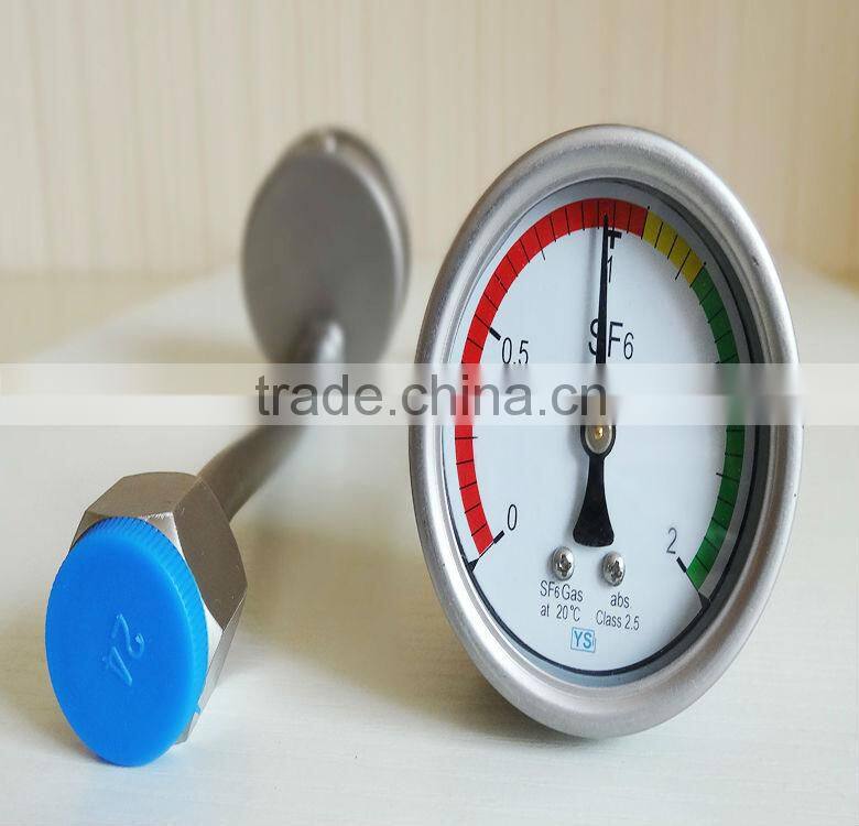 with Temperature compensation AC 380V sf6 density meter pressure meter pressure gauge with electric contact