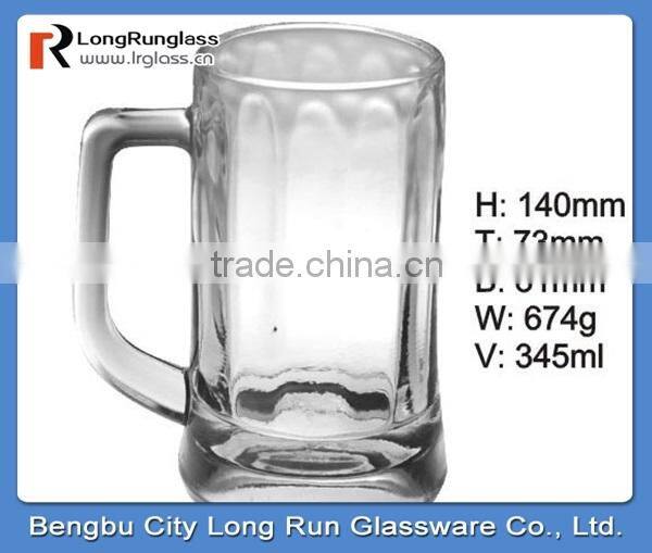 LongRun 12oz top quality standard size cold beer mugs glass water glass with handle