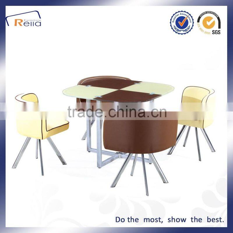 New Arrival Glass Dining Table Set with Four to Six Chairs