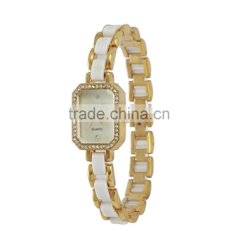 New models fashion square silicone band diamond watch women bracelet