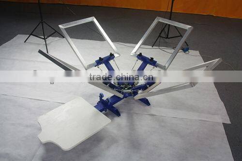 4 color 1 station manual silk screen printer