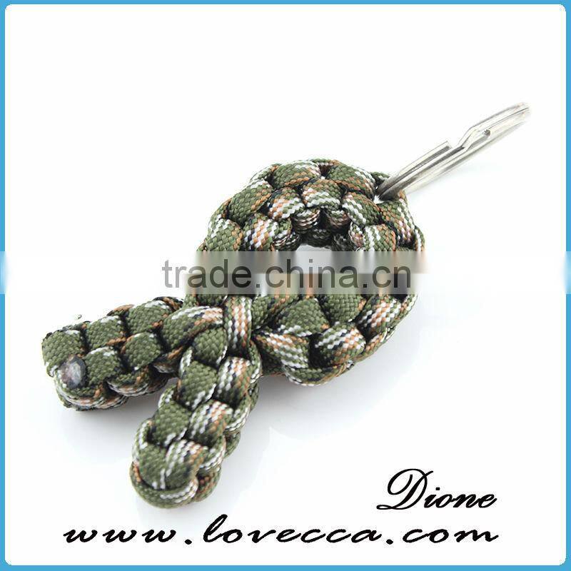 High quality custom keychain with logo outdoor survival paracord keychain