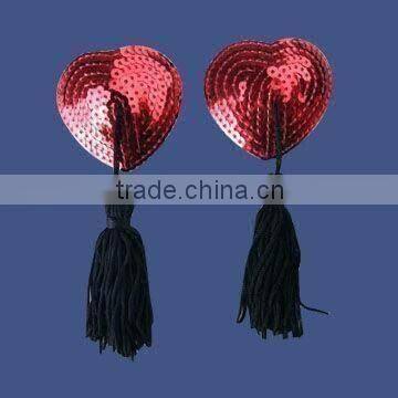 2014 hot item Sequin Heart shape nipple cover for sexy lingerie made in China