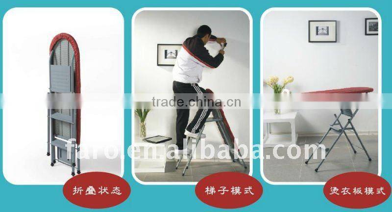 2015 Hot Type folding ironing board with step ladder anti-slip two using with 100% cotton cover
