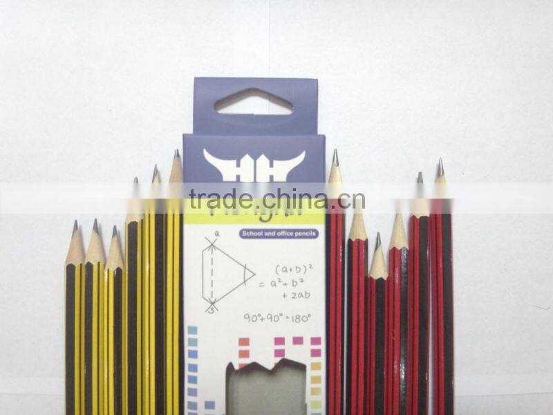 Hexgonal strip HB pencil with eraser