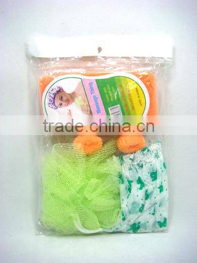 5pcs bath set/bath sponges &Shower cap