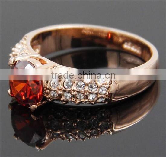 Latest design women's wedding ruby diamond weight of gold ring