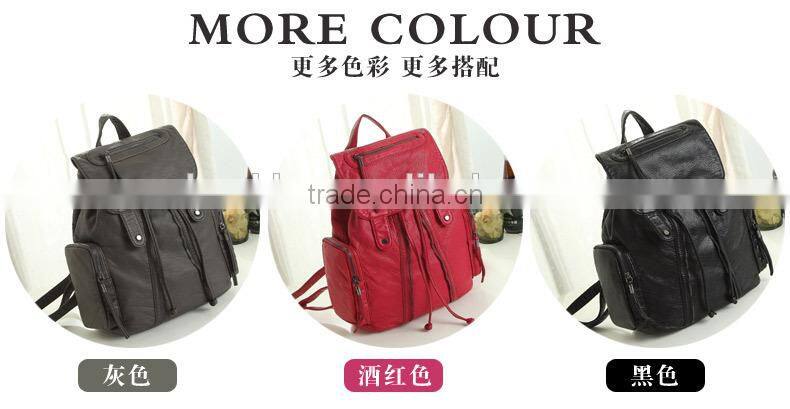 2016 New design custom washing bag women backpacks leather for sale