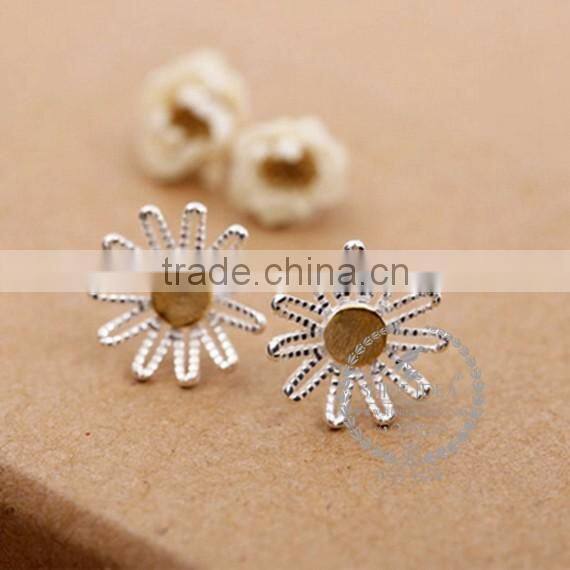 925 sterling solid silver leaf branch earring stud fashion women earring DIY jewelry 6730607