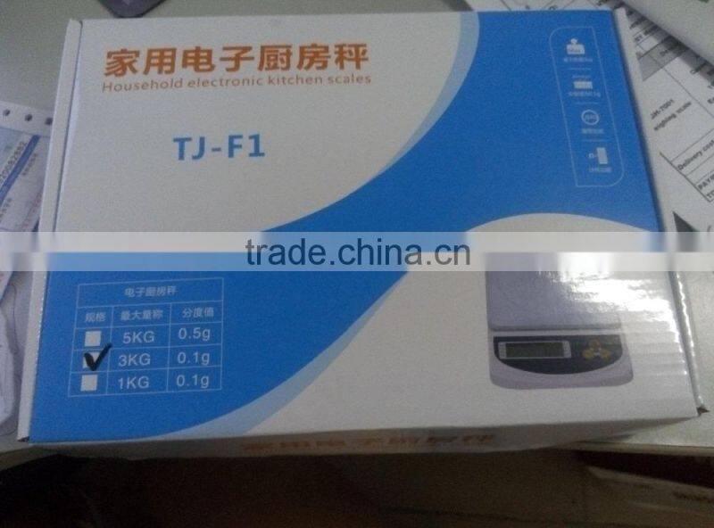 3000g/0.01g Division Electronic Digital Kitchen Scale Green Backlight Electronic Kitchen Scale