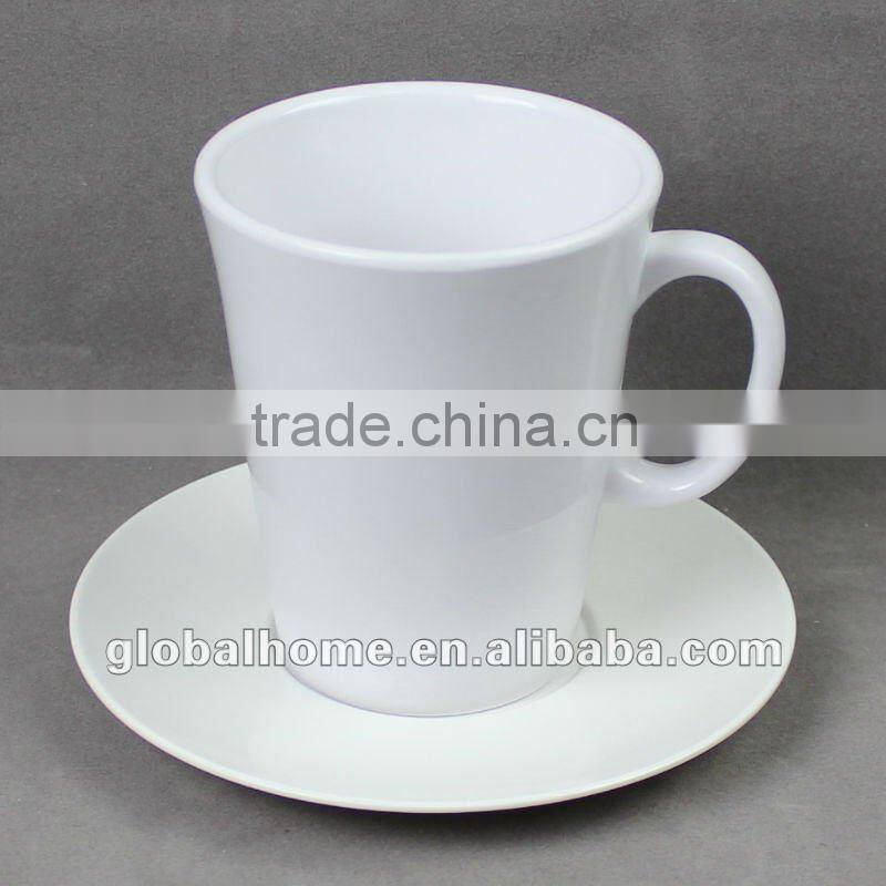 melamine coffee mug and saucer