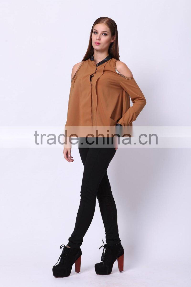 2016 PRETTY STEPS winter collectionsTwo kinds of tees in coat chiffon Tops Chemise Guimpe Casual Blouse