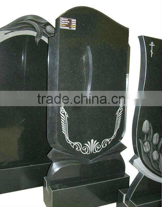Hand Carve Black Granite Gravestone HT-S-MB120