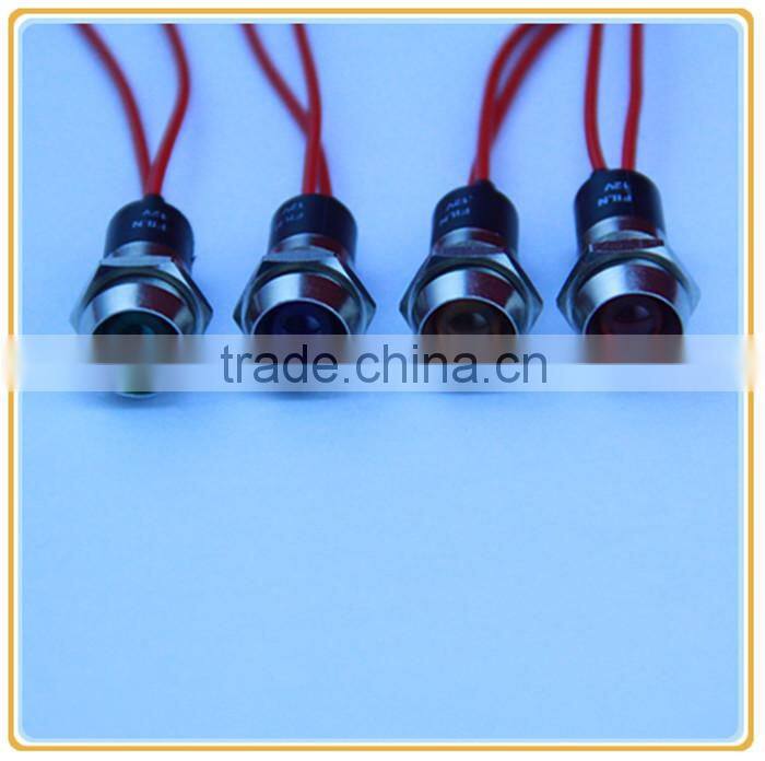 12mm Diameter LED indicator light red green Chrome Body