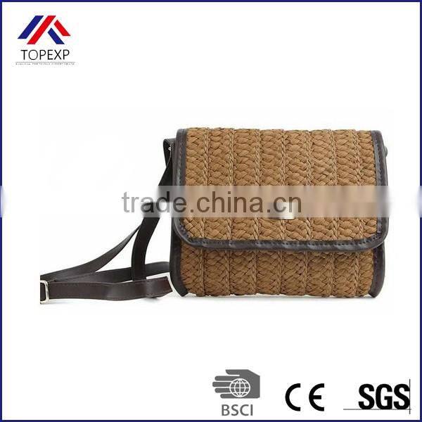 Custom Female Straw Bag Shoulder Bag With Leather Band