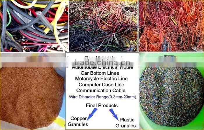 Copper Wire granulator /Cable wire Recycling Machine /copper and plastic separator with factory price