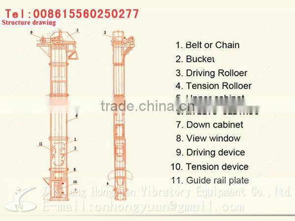belt bucket elevator, ring chain bucket elevator, plate chain bucket elevator
