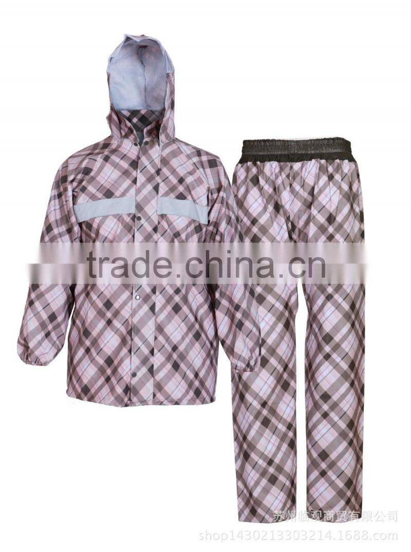 Excellent waterproof performance pvc sheet as coating with polyester knitting fabric as backing Rain Wear