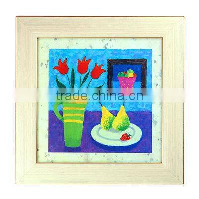 oil painting of flowers with fram