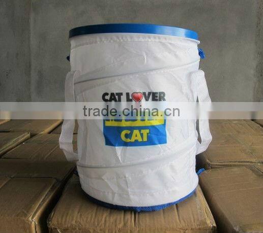 pet food barrel collapsible Foldable nylon pop up spiral collapsible Pet Food container