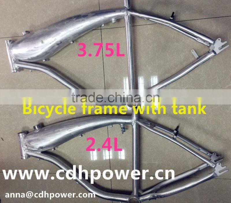 bicycle frame with fuel tank built in 2.4L , motorized aluminum bicycle frame on sale
