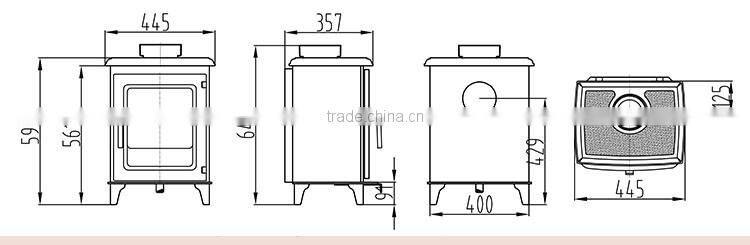 Cast Iron and Enamel Surface Wood Burning Stove Fireplace professional supplier from China