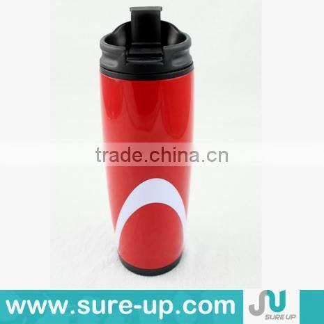 Clear plastic water cup with straw 16OZ