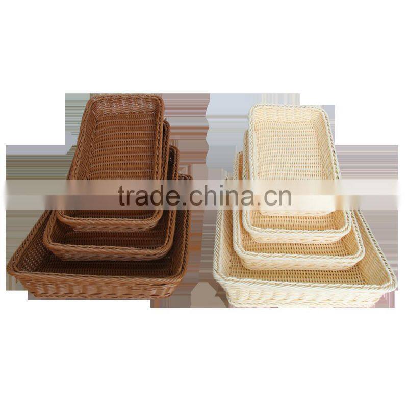 Cheap wholesales plastic rattan handwoven basket for storage bath room accessories