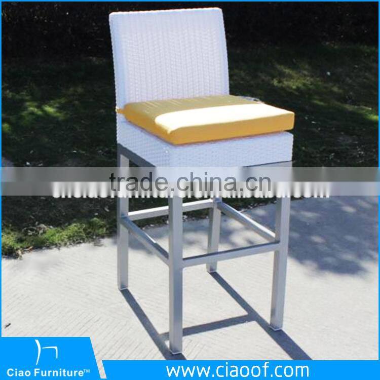 Hot sell Aluminum outdoor white rattan bar furniture