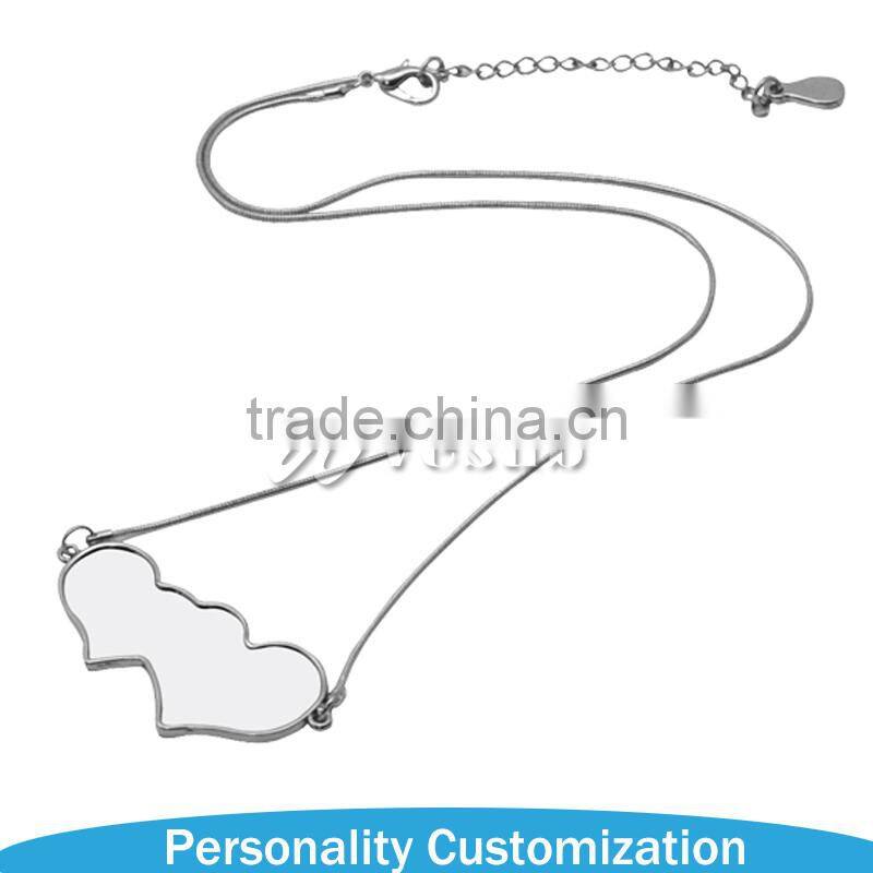 Models Fashionable Design Sublimation Blanks Heart Shape Necklace made in China