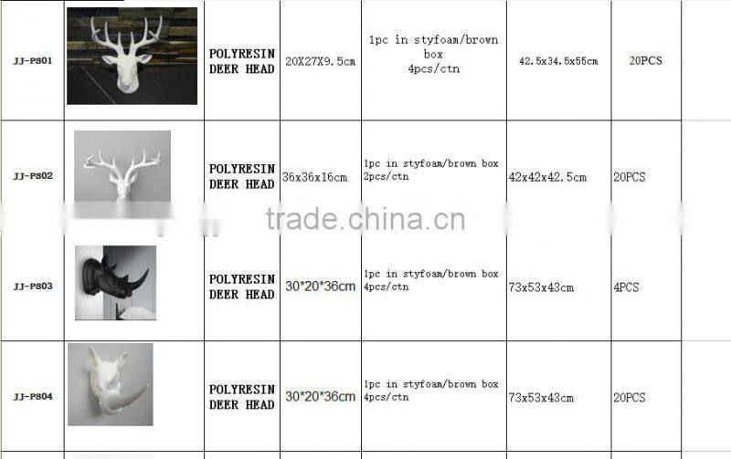 white resin deer head wall-mounted deer head white deer head decoration