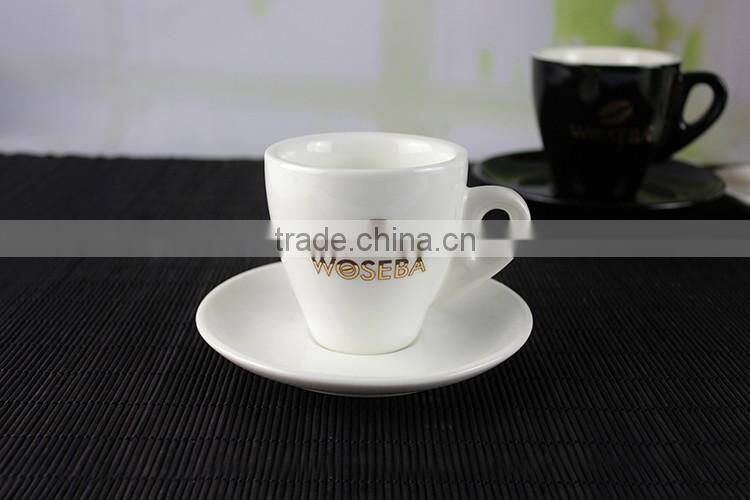 2017 Custom wholesale ceramic porcelain coffee espresso cup and saucer