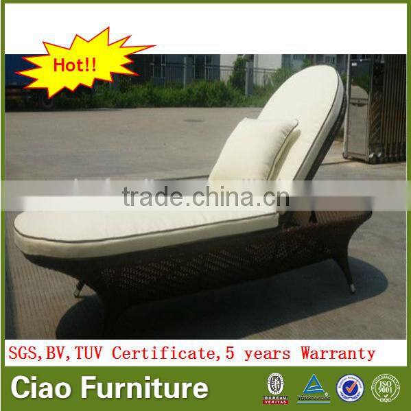rattan sun bed aluminium chaise lounge garden furniture