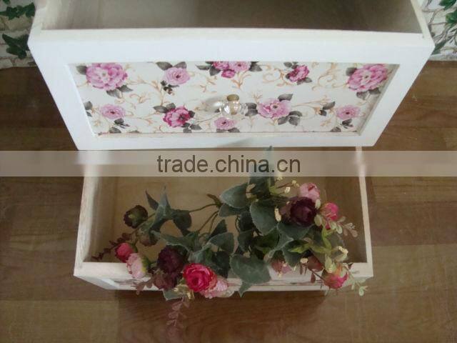 modern design white wooden cabinet with wicker drawers