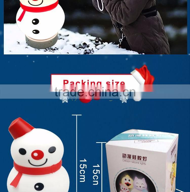 Christmas gift mini portable snowman shape bluetooth speaker with LED light