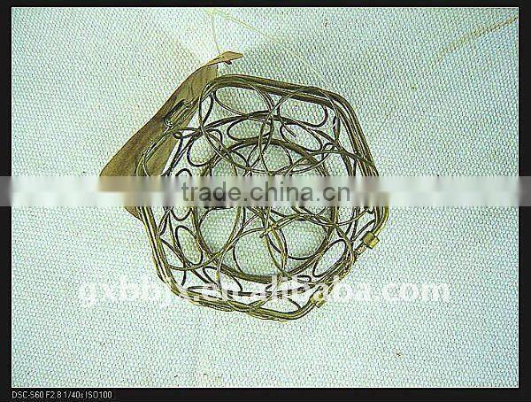 Gold hexagonal wire woven extensions storage case with lid
