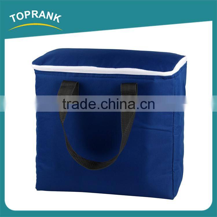 Cheap wholesale promotional blank soft 600D insulated tote cooler bag for frozen food