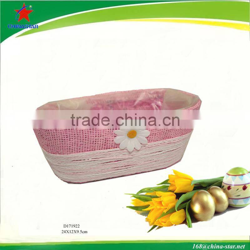 decorative jute basket for cosmetic